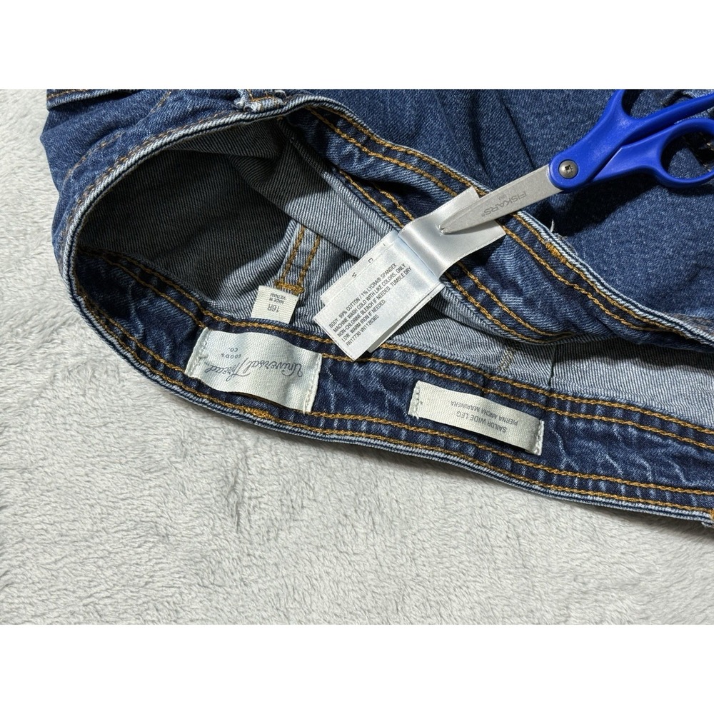 Universal Thread Jeans Womens 16 Blue High Rise Sailor Wide Leg Denim 36x27.5 - Picture 7 of 10